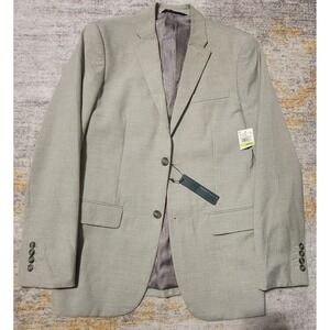 NWT Perry Ellis Men's Poly Blend Lt Grey 2 Button Blazer Size 38 Regular